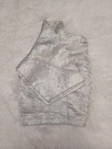 Silver Readymade Designer Blouse