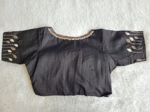 BLACK ART SILK Readymade light Designer Blouse