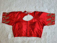 Load image into Gallery viewer, BEAUTIFUL  RED ART SILK HANDWORKED DESIGNER BLOUSE
