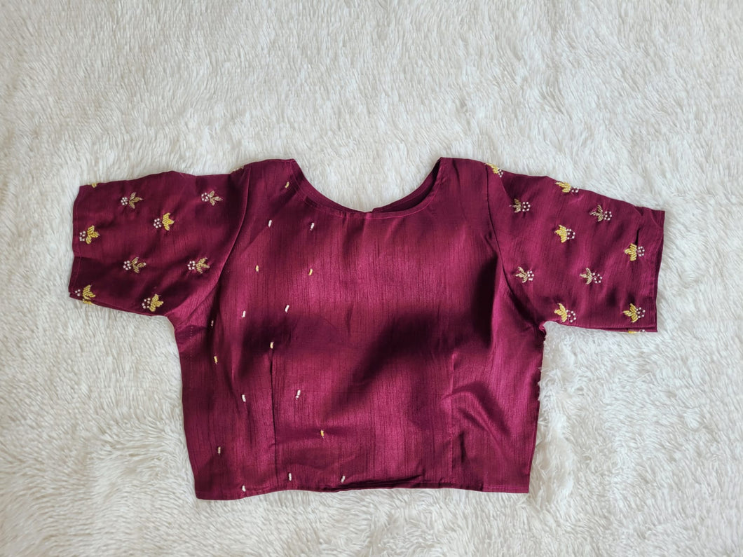 DARK MAGENTA OREO SILK DESIGNER BLOUSE