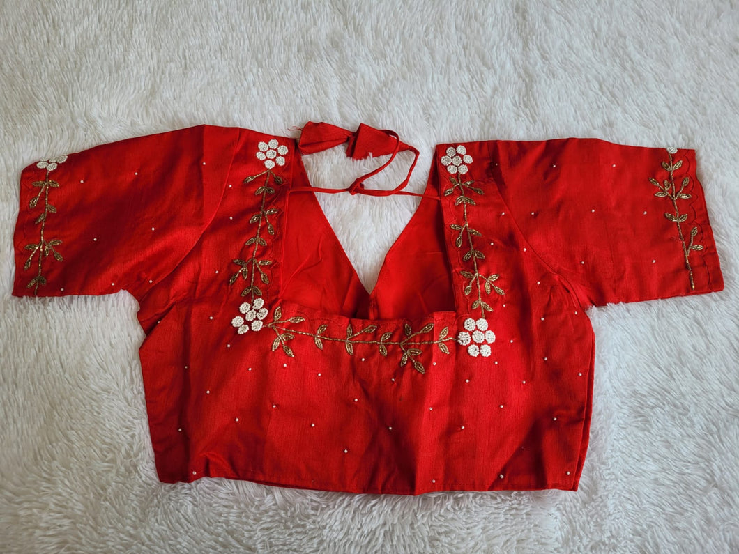 RED PARTY WEAR DESIGNER READYMADE BLOUSE