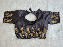 Load image into Gallery viewer, BEAUTIFUL BLACK ART SILK HANDWORKED DESIGNER BLOUSE
