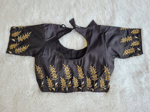 BEAUTIFUL BLACK ART SILK HANDWORKED DESIGNER BLOUSE