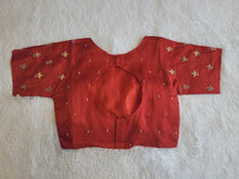 Load image into Gallery viewer, RED OREO SILK DESIGNER BLOUSE
