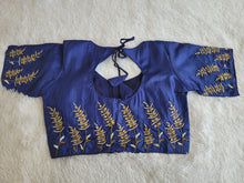 Load image into Gallery viewer, BEAUTIFUL BLUE ART SILK HANDWORKED DESIGNER BLOUSE
