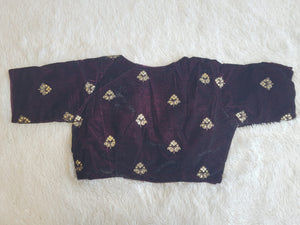 BEAUTIFUL GOLDEN EMBROIDERY WITH SEQINS WORK IN PURPLE COLOUR