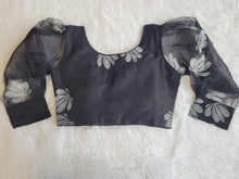 Load image into Gallery viewer, SOFT ORGENZA DESIGNER BLOUSE IN BLACK
