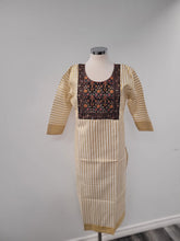 Load image into Gallery viewer, TISSUE KASAVU STRIPED KURTHI
