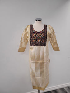 TISSUE KASAVU STRIPED KURTHI