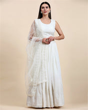 Load image into Gallery viewer, GEORGETTE LEHENGA SEQUIN EMBROIDERY WORK WITH HAND WORK IN WHITE
