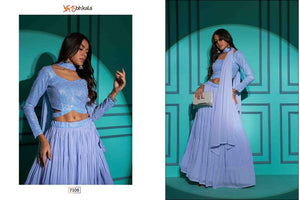 PARTY WEAR LEHENGA IN  DUSTY SKY