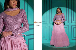 PARTY WEAR LEHENGA IN DUSTY PINK