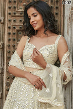 Load image into Gallery viewer, ORGENZA SILK LEHENGA PARTYWEAR AND FESTIVAL WEAR  IN WHITE
