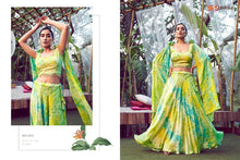 Load image into Gallery viewer, FLOURESCENT GREEN PARTY WEAR LEHENGA CHOLI
