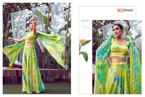 FLOURESCENT GREEN PARTY WEAR LEHENGA CHOLI