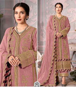 FAUX GEORGETTE STRAIGHT SALWAR SUIT