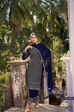 Load image into Gallery viewer, BLUE EMBROIDERED SALWAR SUIT
