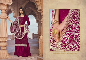 FAUX GEOGETTE PALAZZO STYLE SALWAR SUIT