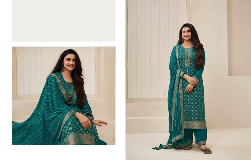 EMBROIDERED DOUBLE ZARI SALWAR SUIT