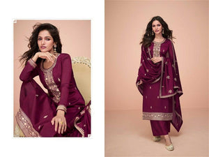 PREMIUM SILK EMBROIDERY SALWAR SUIT IN MAROON