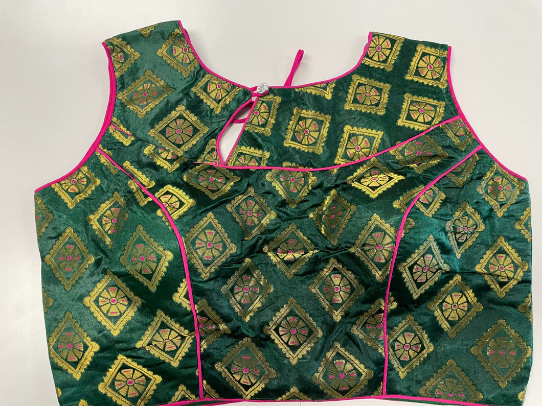 Green Readymade Designer Blouse