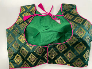 Green Readymade Designer Blouse