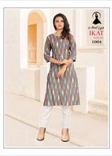 Load image into Gallery viewer, Ikkat Cotton Printed Kurti
