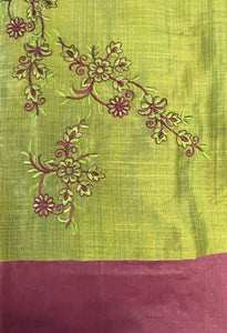 Green Unstitched salwar material